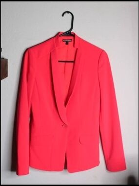 Express Bright Hot Pink Single-Button Blazer